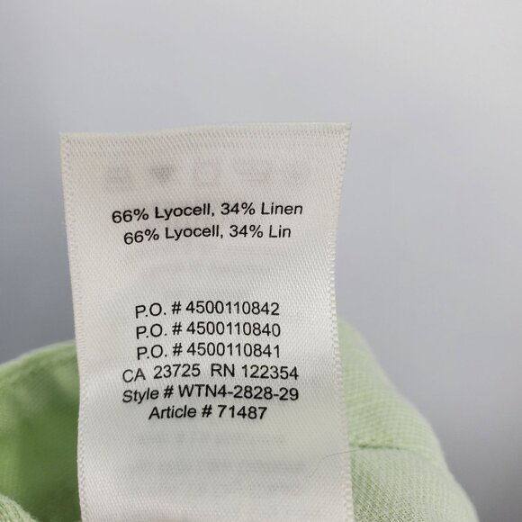 Wilfred Aritzia Janine Button Front Linen Blend Green Blouse Shirt Top Size Smal - Picture 7 of 8